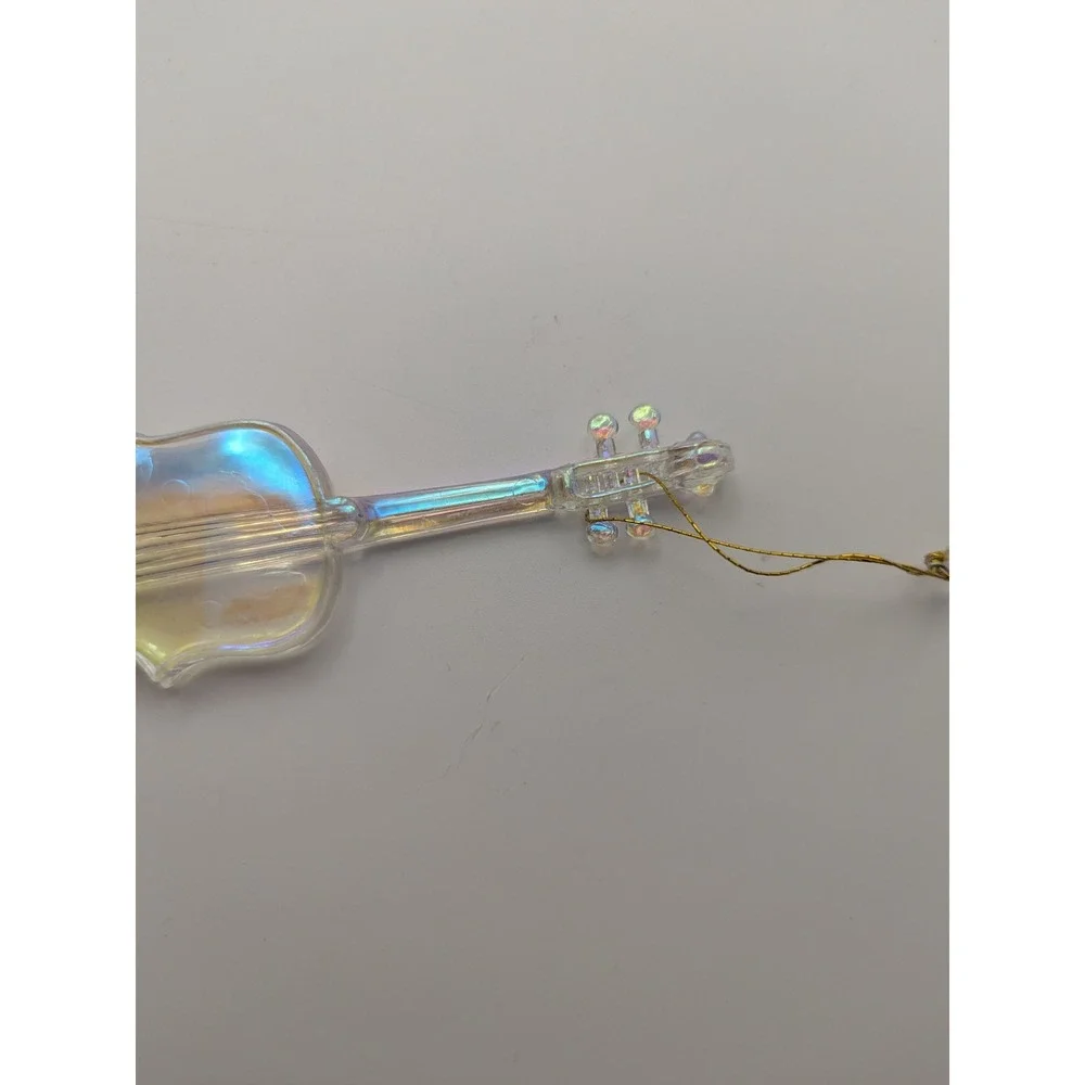 Vintage Iridescent Acrylic Violin‎ Ornament Christmas Tree Decor 4.5